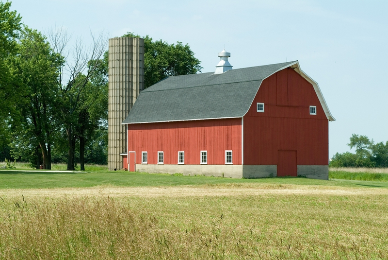 red barn on farmland